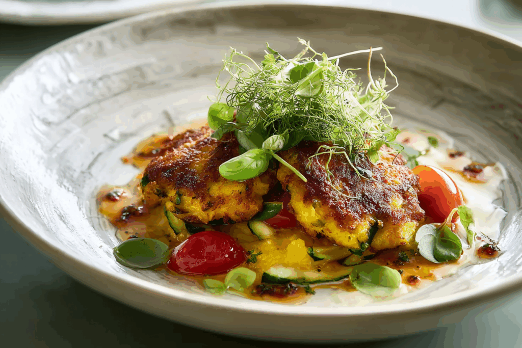 Zucchini & Polenta Fritters