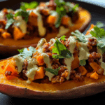 Protein Loaded Sweet Potato Boats