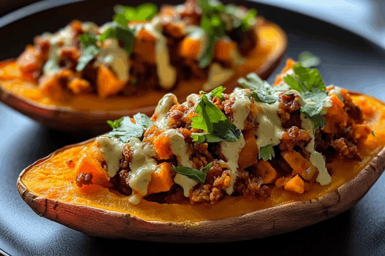 Protein Loaded Sweet Potato Boats
