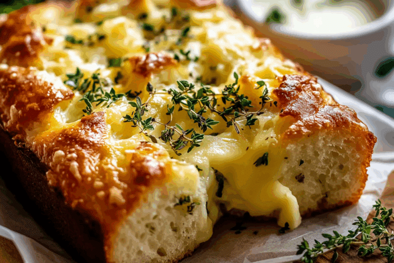 Cheese, Herb & Garlic Quick Bread (No Yeast)