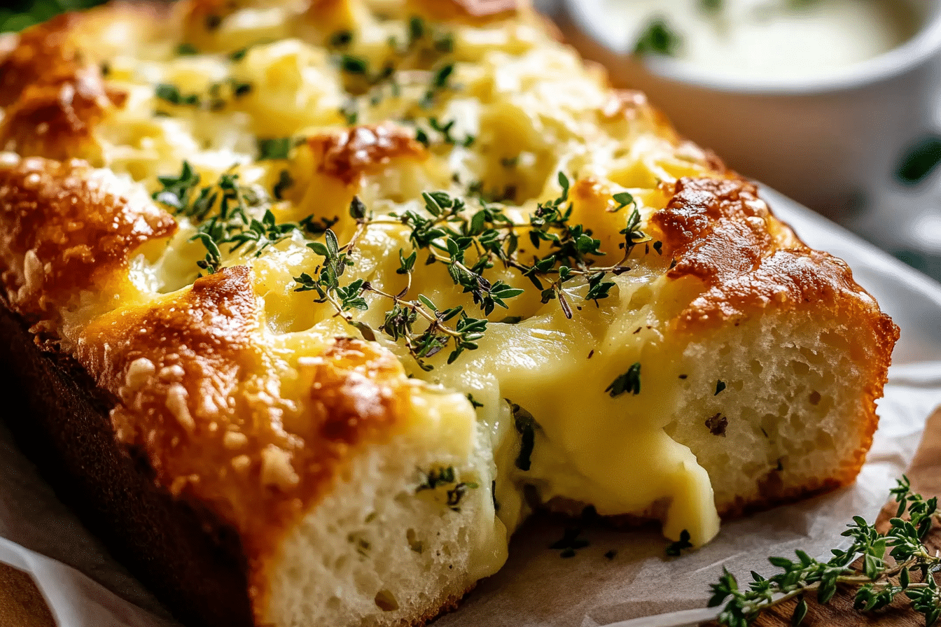 Cheese, Herb & Garlic Quick Bread (No Yeast)