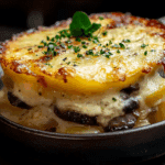Potato and Mushroom Gratin with Gorgonzola