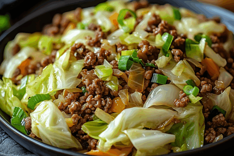 Healthy Chinese Ground Beef Cabbage