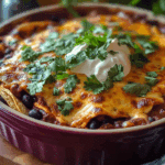 Deep Dish Black Bean Enchilada Casserole