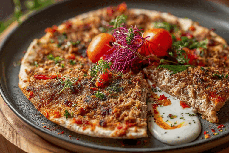 Turkey Lahmacun with Harissa Dill Yogurt