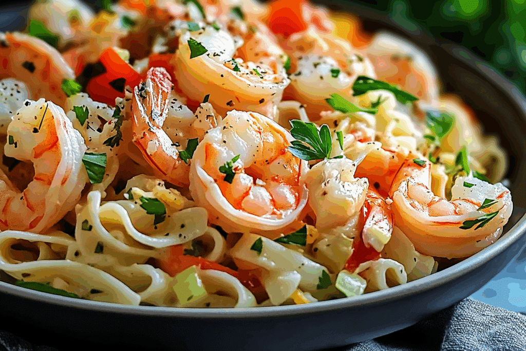 Delicious Seafood Pasta Salad with Shrimp and Crab