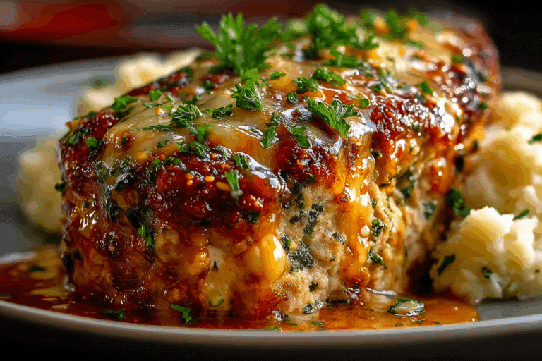 Garlic Parmesan Chicken Meatloaf