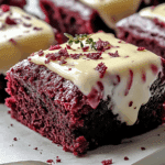Homemade Red Velvet Brownie Dippers with Cheesecake Dip