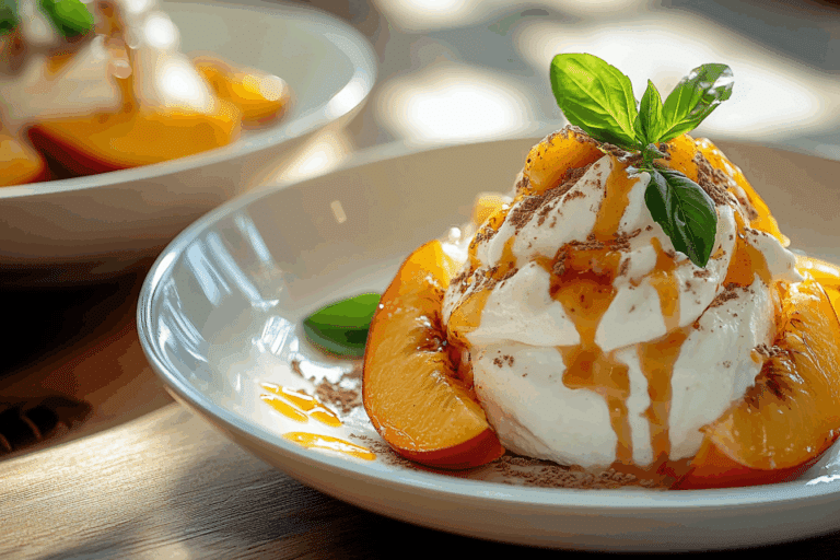 Summer’s Sweetest Treat Grilled Peach Sundaes with Creamy Toppings