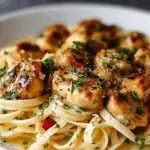 Lemon Garlic Butter Chicken with Creamy Parmesan Linguine