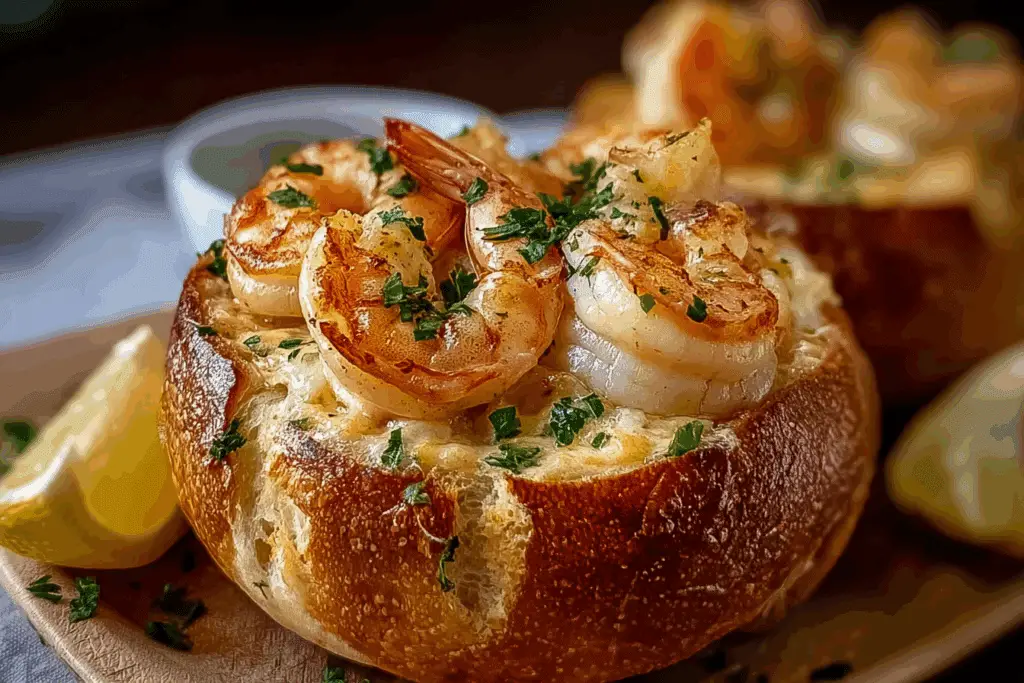 Shrimp Alfredo Bread Bowls