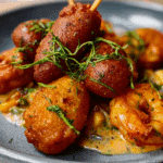 Sausage Shrimp Cajun Corndogs