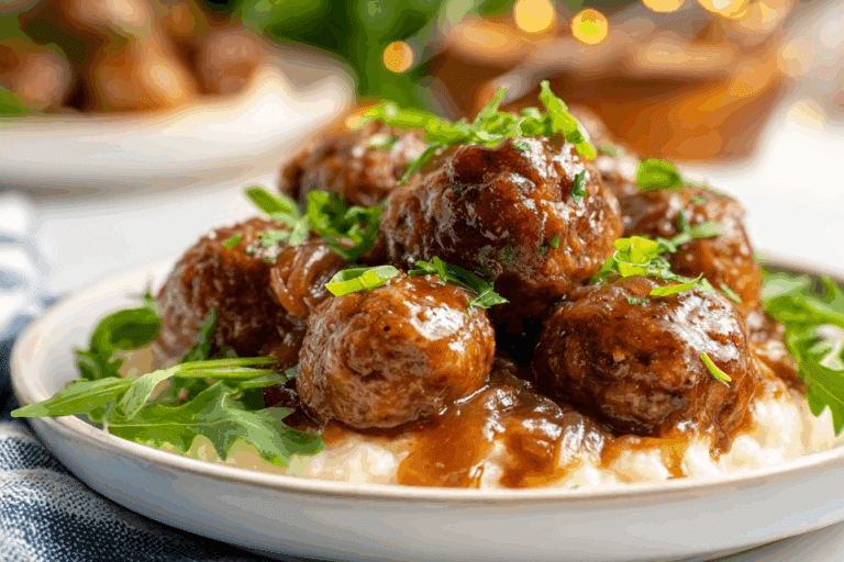 Crock Pot French Onion Meatballs