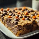 Reece’s Pieces Chocolate Chip Cookie Bars