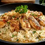 Chicken Scampi with Garlic Parmesan Rice