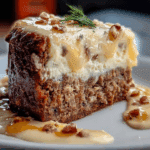 White German Chocolate Cake with a Cheesecake Center!