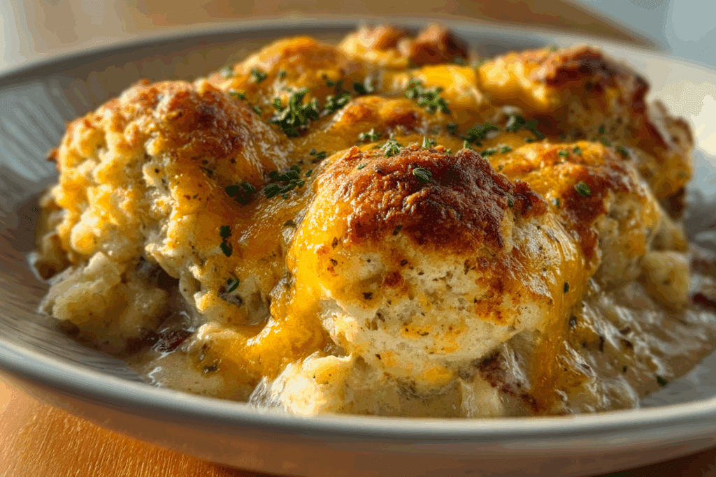 Biscuits Gravy Hashbrown Casserole