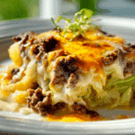 Cheesy Cabbage Beef Casserole