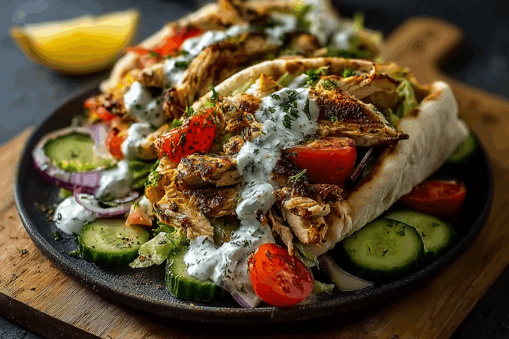 Greek-Style Chicken Gyros with Homemade Tzatziki