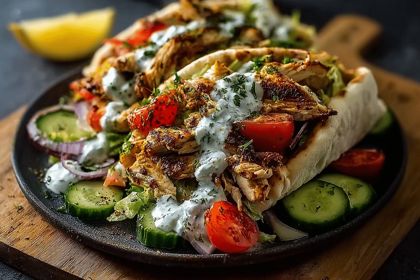 Greek-Style Chicken Gyros with Homemade Tzatziki