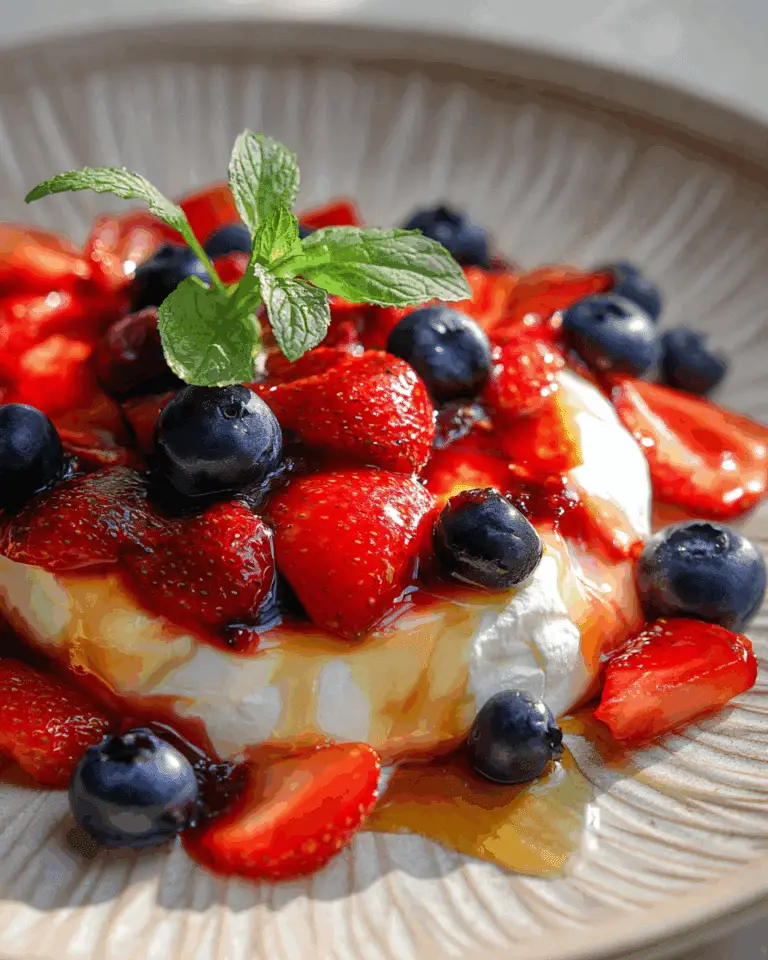 Baked Brie with Honey-Lemon Strawberries & Blueberries