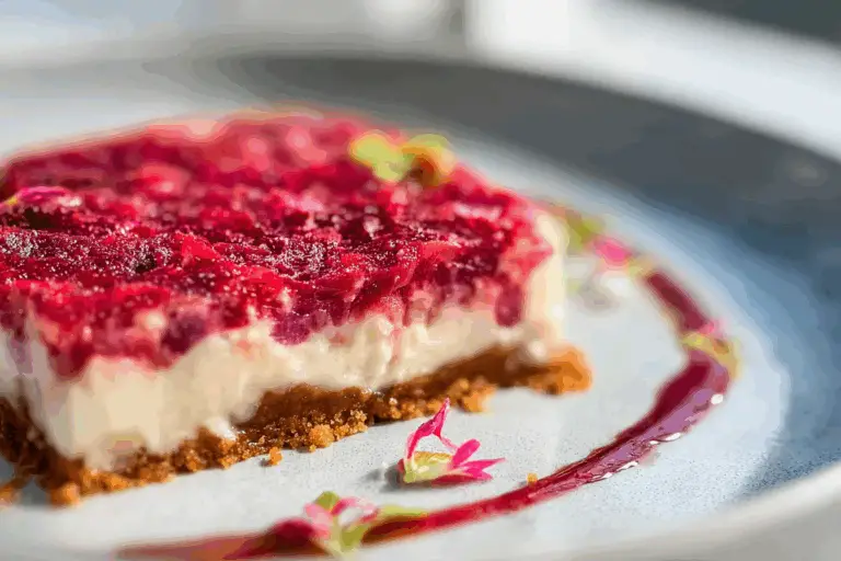 Layered Rhubarb Pudding Dessert