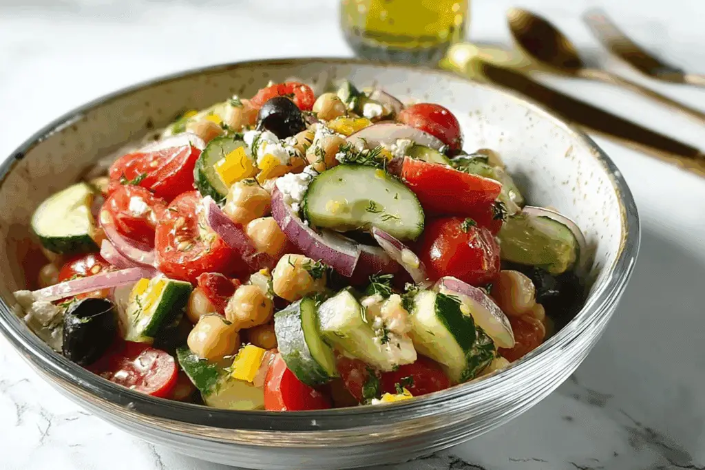 Mediterranean Chickpea Salad with Lemon Vinaigrette