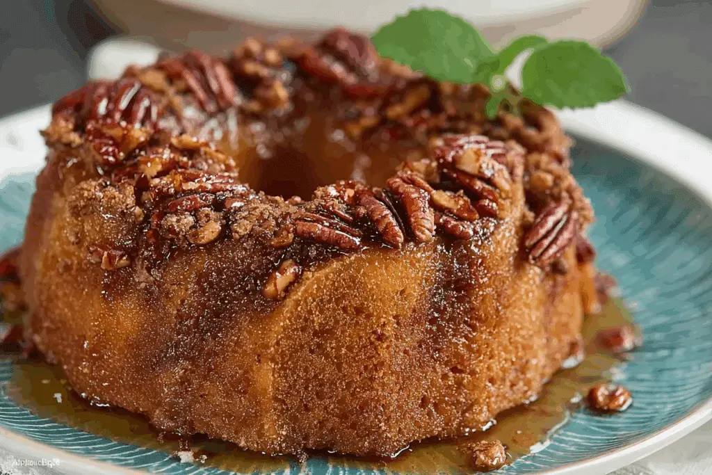 Pecan Pie Upside Down Pound Cake