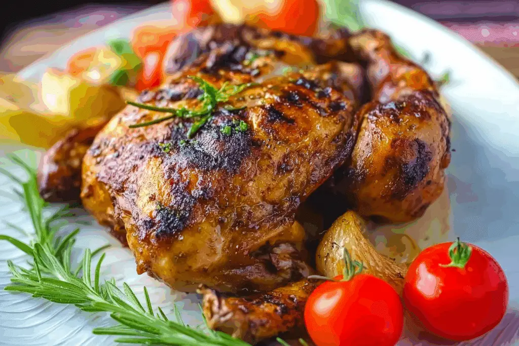 Whole Grilled Chicken Juicy & Smoky