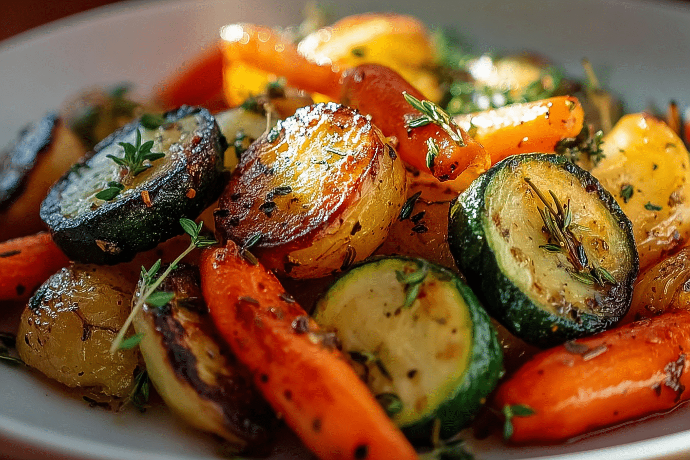 Garlic Herb Roasted Potatoes, Carrots, and Zucchini