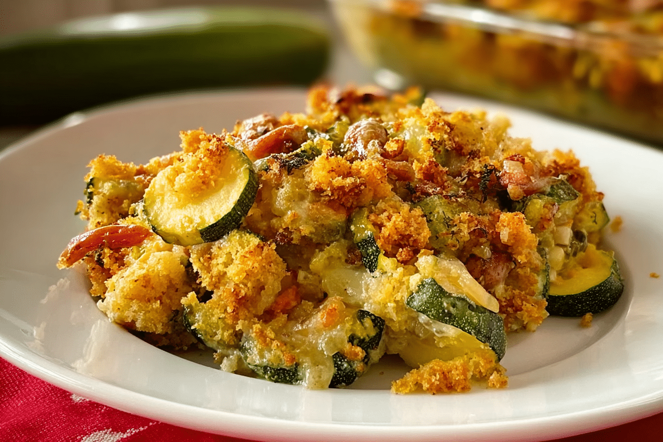 Zucchini Casserole with Stuffing Mix