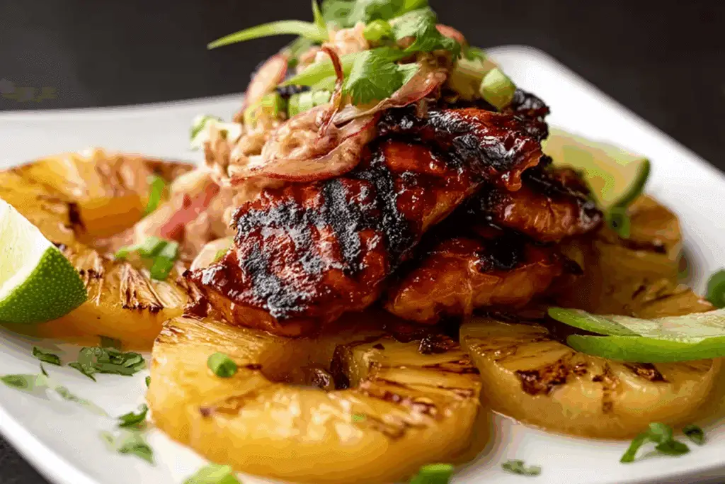 Hawaiian Huli Huli Chicken Stack