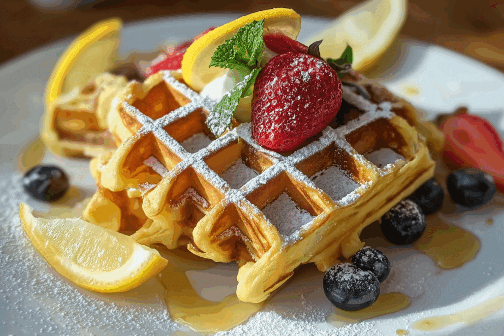 Lemon Pound Cake Waffles