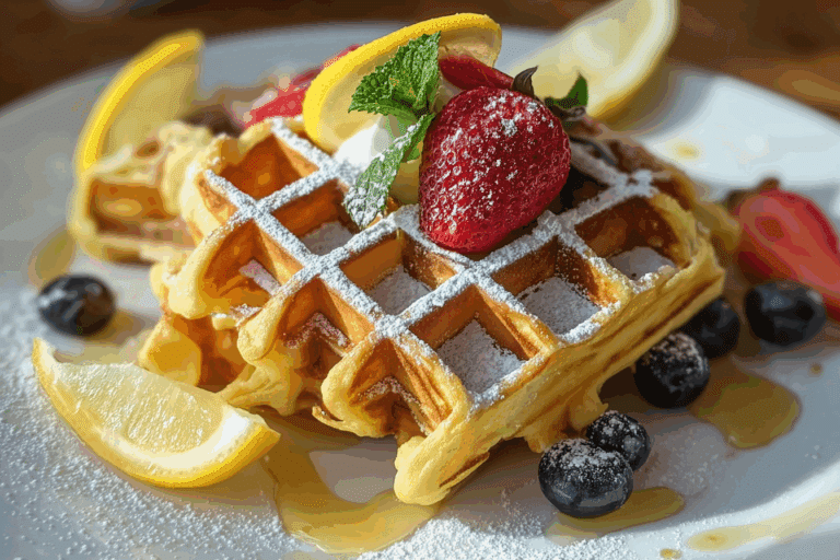 Lemon Pound Cake Waffles