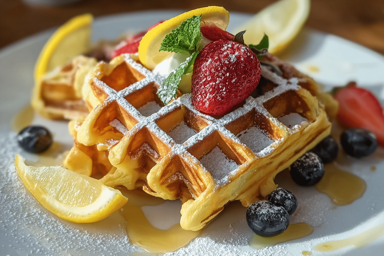 Lemon Pound Cake Waffles