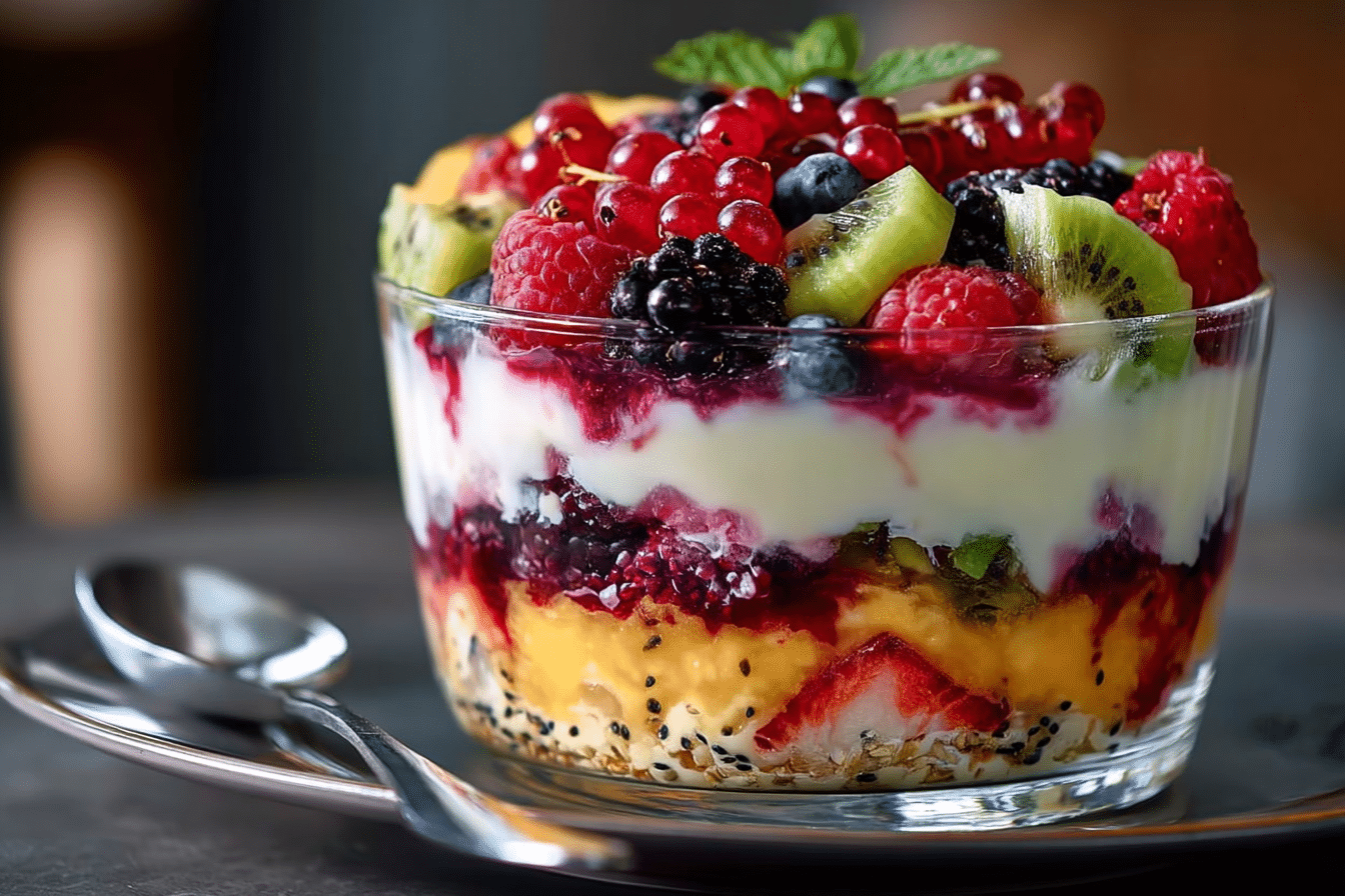 Layered Fruit Yogurt Trifle