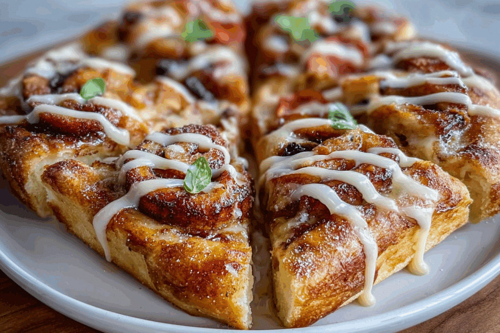 Cinnamon Sugar Crescent Roll Pizza