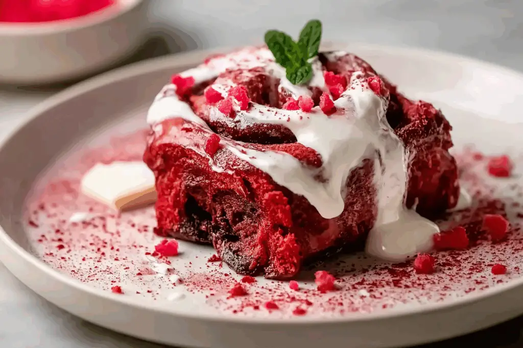 Red Velvet Cinnamon Rolls with Cream Cheese Icing