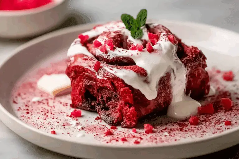 Red Velvet Cinnamon Rolls with Cream Cheese Icing