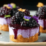 Mini Blackberry Lavender Cheesecakes