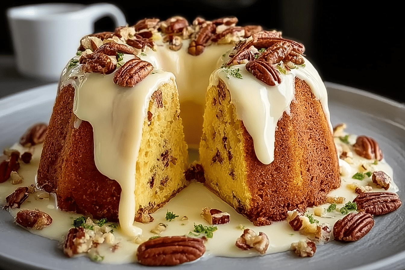 Pineapple Pecan Cream Cheese Pound Cake