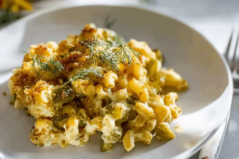 Dill Pickle Lover’s Crock Pot Mac & Cheese