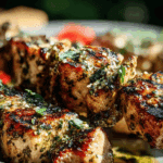 Grilled Ranch Garlic Parmesan Chicken Skewers