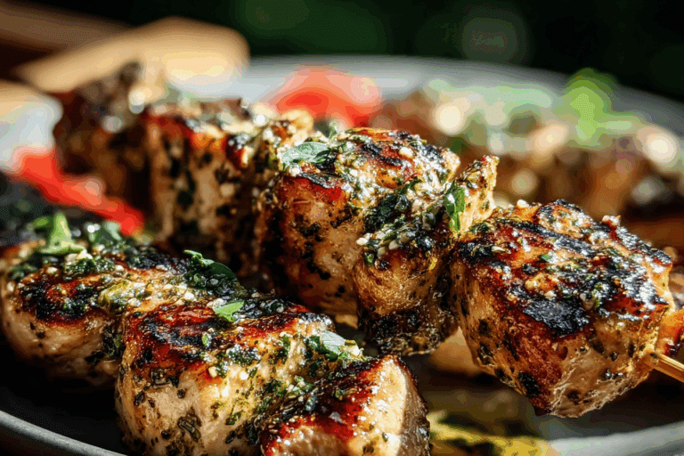 Grilled Ranch Garlic Parmesan Chicken Skewers