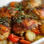 Herb-Roasted Chicken Thighs with Potatoes & Veggies