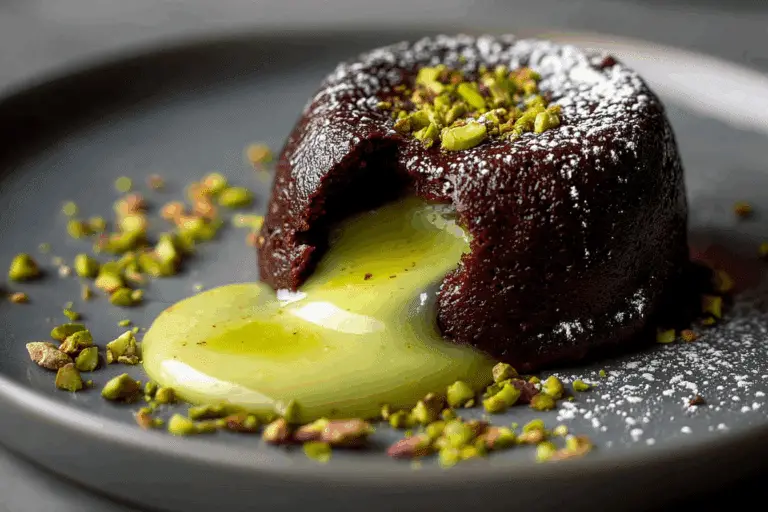 Hidden Heart Lava Cakes with Pistachio Cream Core