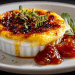 Savory Parmesan Crème Brûlée with Balsamic Tomato Jam