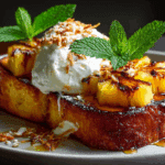 Swicy Caramelized Pineapple & Burrata Brioche Toast
