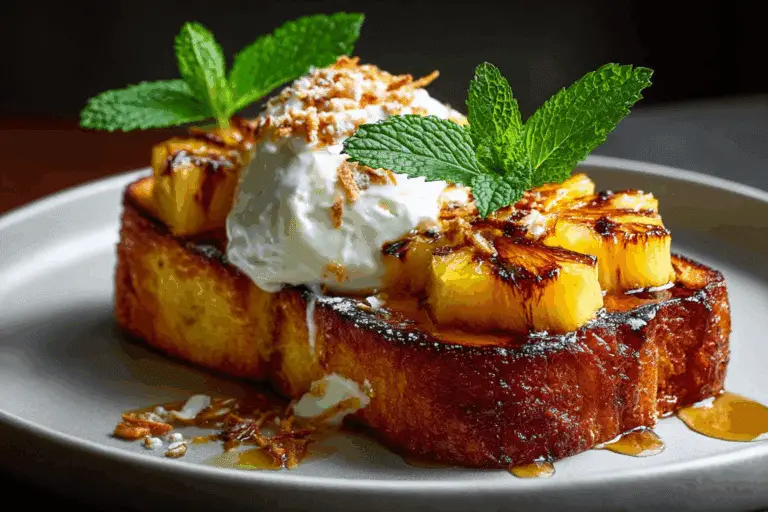 Swicy Caramelized Pineapple & Burrata Brioche Toast