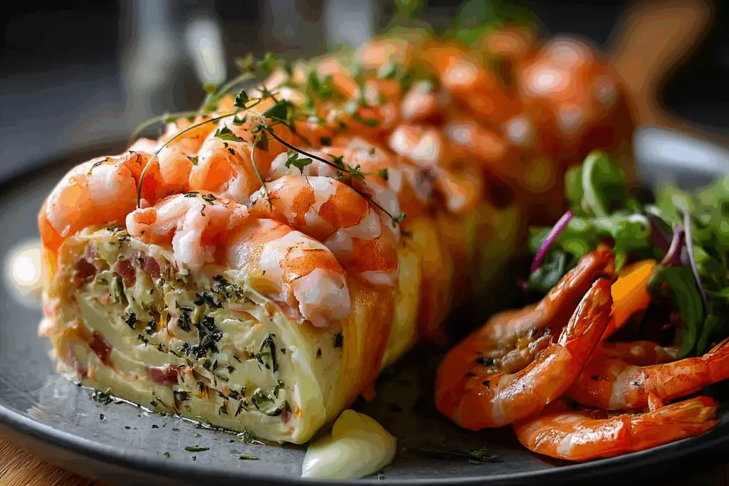 SAVORY SEAFOOD LOG: CRAB, SMOKED SALMON & PRAWNS